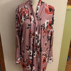 Floral Women's Robe or soft for light weight layered look.Works inside and out